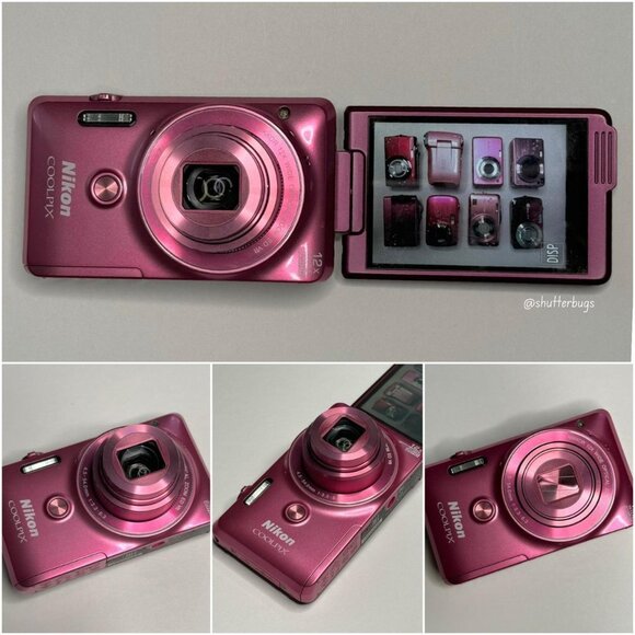 Pre-Owend NIK ON Coolpix S6900 Pink Digital Camera Bundle Pre-Owned RARE Hot Pink Digicam