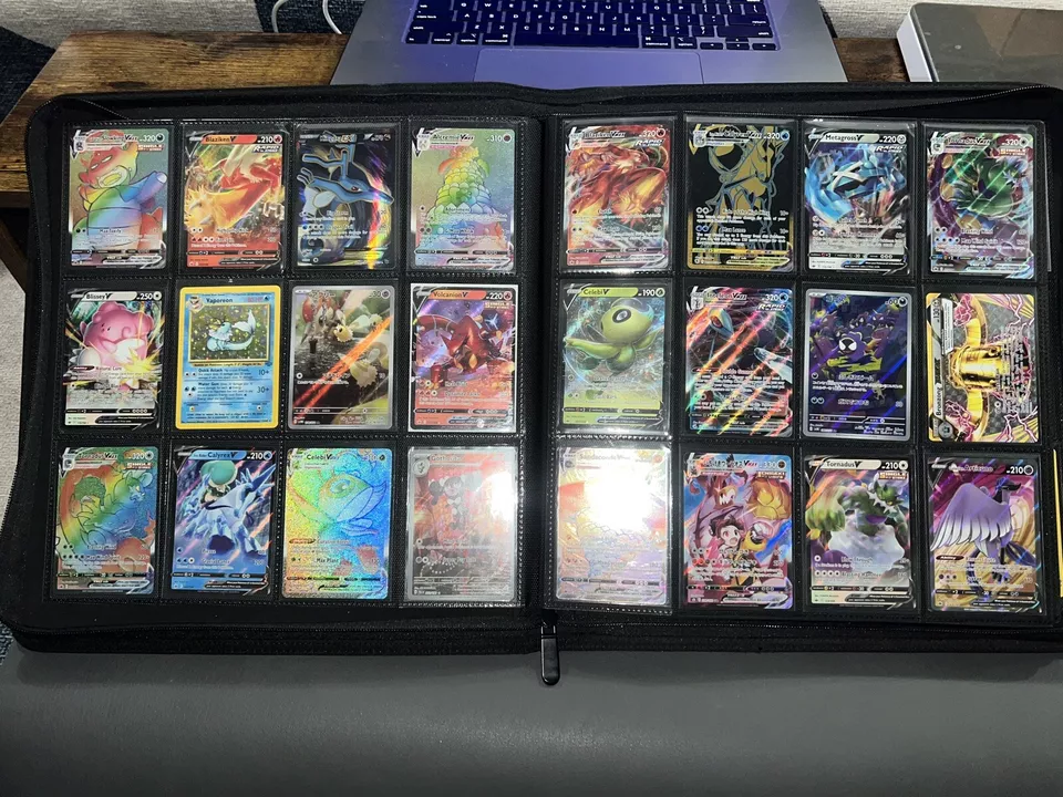 Huge Pokemon Card Collection Lot Binder Full Arts GX EX Vintage Wotc 300+ Holos